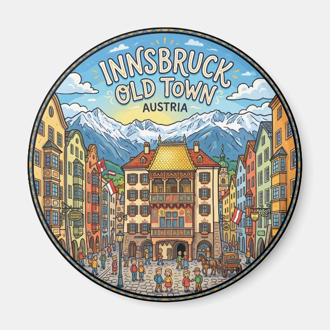 Tyrolen Österrike Magnet (Framsidan)