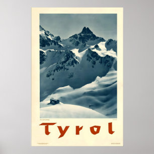 Tyrolen Österrike Vintage Resa Affisch - Inramad T