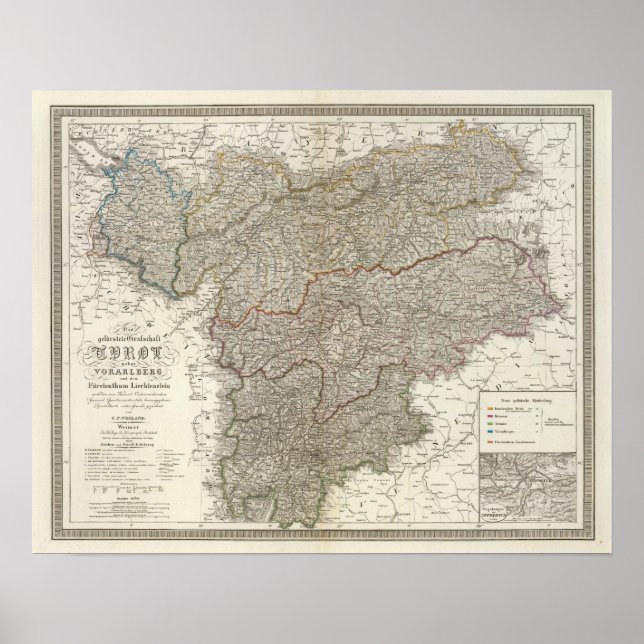 Tyrolen, Voralberg, Liechtenstein Poster (Framsidan)