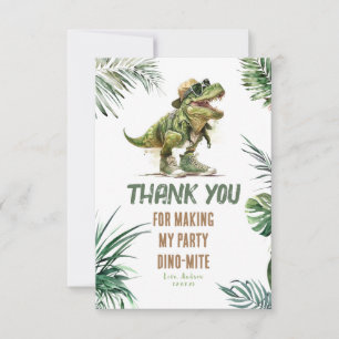 Tyronasaurus Rex Dinosaur Birthday Tack Photo Kort