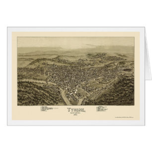 Tyrone panorama- karta för PA - 1895 Hälsningskort