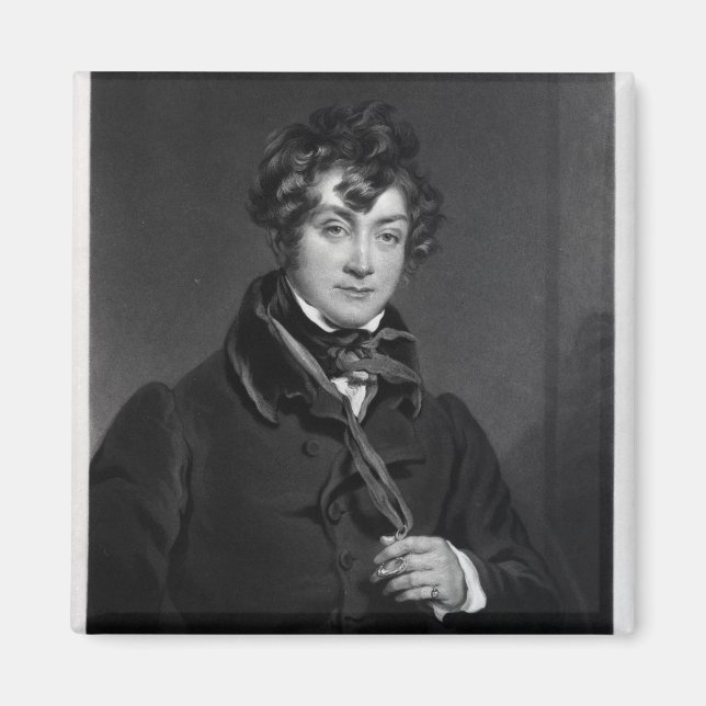 Tyrone Power, graverad av James Sands, c.1833 Magnet (Framsidan)