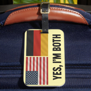 Tysk-amerikan Ja jag är båda - Tyskland USA-medbor Bagagebricka