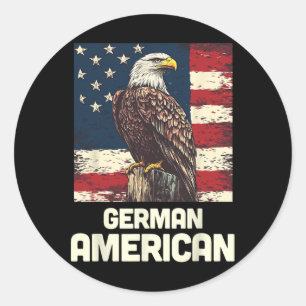 Tysk amerikansk flagga patriotisk Usa politiskt pa Runt Klistermärke