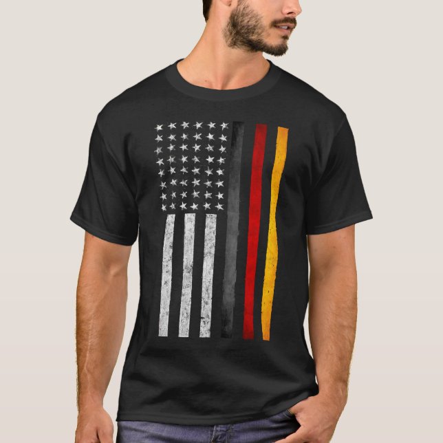 Tysk amerikansk Flagga T Shirt (Framsida)