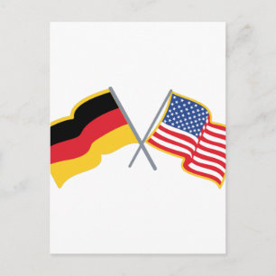 Tysk amerikansk Flaggor Vykort