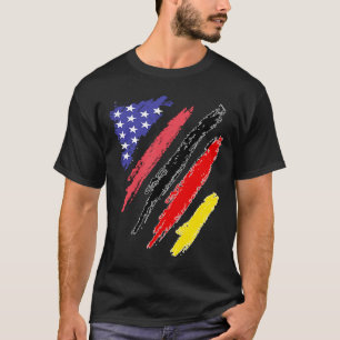 Tysk amerikansk patriot Grown Heart Flagga Rand T Shirt
