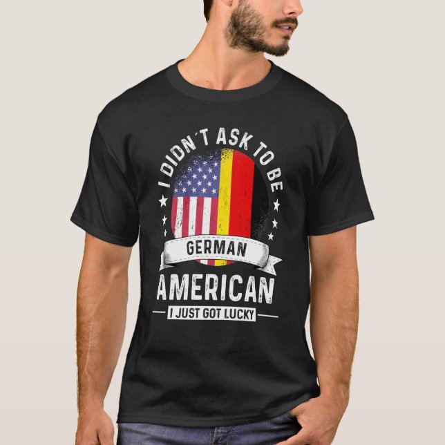 Tysk amerikansk patriot Grown Humor Flagga T Shirt (Framsida)