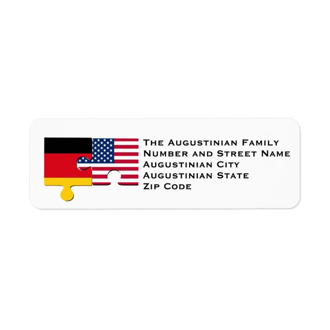 Tysk amerikansk Returadress Returadress Etikett (Framsidan)