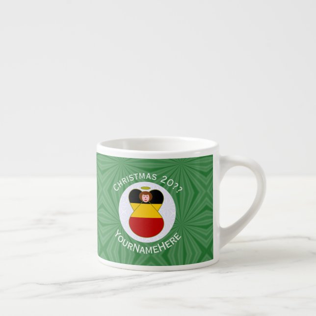 Tysk Ängel Julflagga Personlig Espressomugg (Höger)