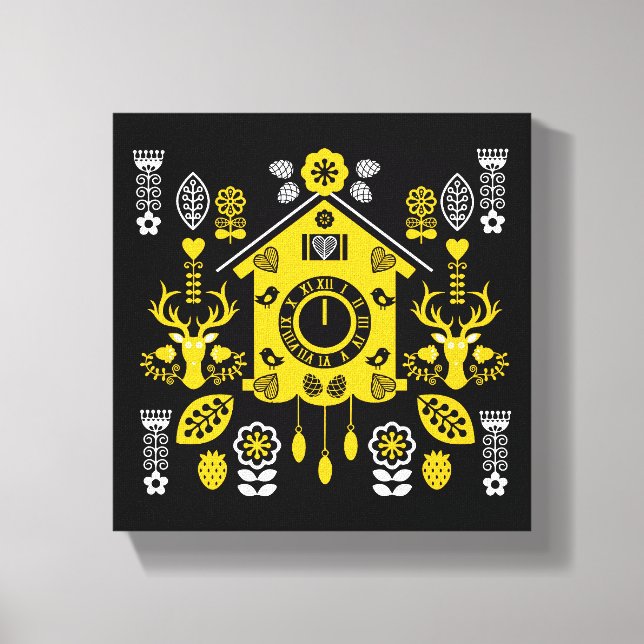 Tysk Bauernmalerei Folk Art Canvastryck (Framsida)