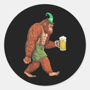 Tysk Bigfoot Sasquatch Beer Lederhose Funny _2 Runt Klistermärke
