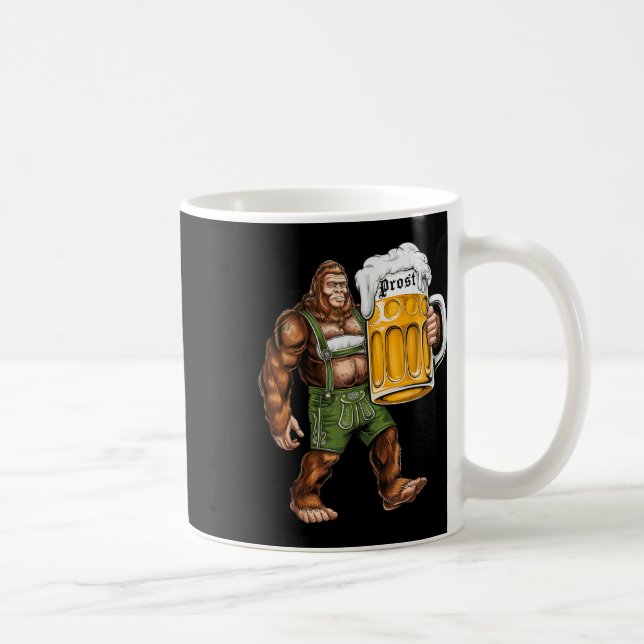 Tysk Bigfoot Sasquatch Lederhose Funny Kaffemugg (Höger)