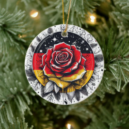 TYSK BLOMMIGT FLAGGA INSPIRED JULGRANSPRYDNAD KERAMIK