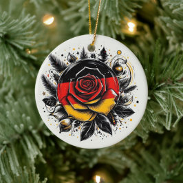 TYSK BLOMMIGT FLAGGA INSPIRED JULGRANSPRYDNAD KERAMIK