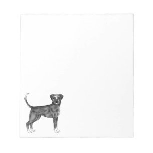 Tysk Boxer Hund Illustration i Svart Och Vitt Anteckningsblock