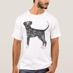 Tysk Boxer Hund Illustration i Svart Och Vitt T Shirt