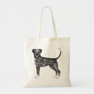 Tysk Boxer Hund Illustration i Svart Och Vitt Tygkasse