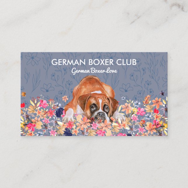 Tysk Boxer Hund Visitkort (Framsida)