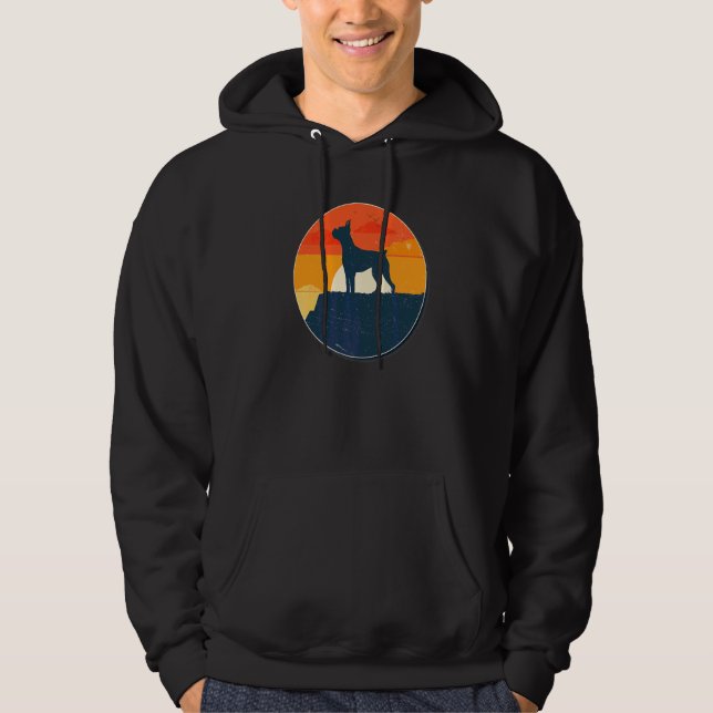 Tysk Boxer Hundras  43 Hoodie (Framsida)