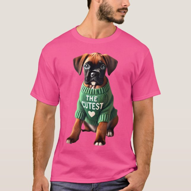 Tysk Boxer Shirt Boxie Mamma Pappa Doggie Boxer Bu T Shirt (Framsida)