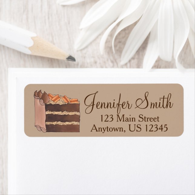 Tysk choklad Lagrar Cake Segce Baking Dessert Returadress Etikett (Insitu)