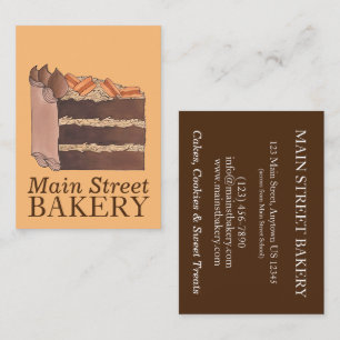 Tysk chokladkaksburk, bakbake Shop Bakery Chef Visitkort