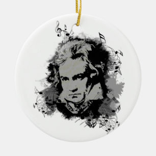Tysk Composer Beethoven klassisk musik Julgransprydnad Keramik
