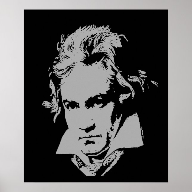 Tysk Composer, Pianist of klassisk musik. Poster (Framsidan)