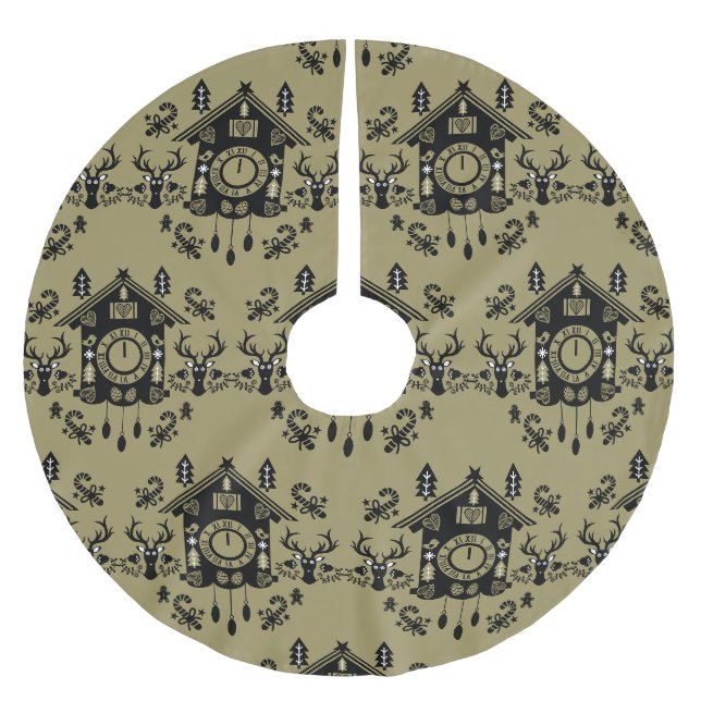 Tysk Cuckoo Clock-jul Julgransmatta Borstad Polyester (Framsidan)