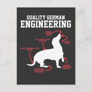 Tysk Dachshund Hund Weiner Engineering Funny Pupp Vykort