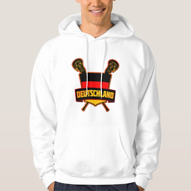 Tysk Deutsch Lacrosse Sweatshirt Med Luva (Framsida)