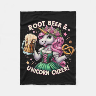 Tysk drindl Unicorn Beer Pretzel Funny Party Fleecefilt