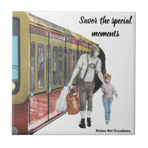 Tysk Elf Berlin Shopping Fantasy Ceramic Tile Kakelplatta