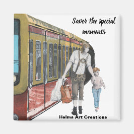 Tysk Elf Tåg Resa Fantasy Art Butnet Magnet