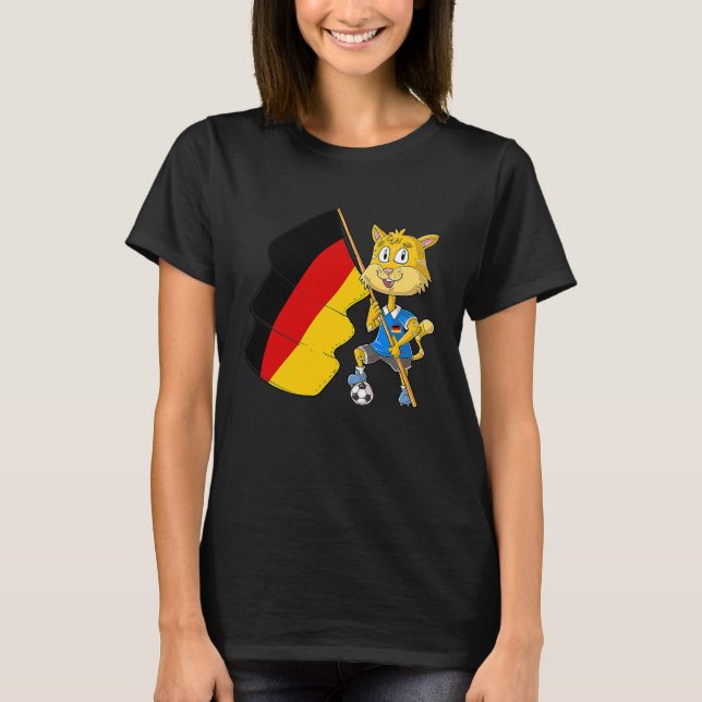 Tysk fan katt t shirt (Framsida)