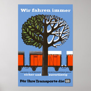 Tysk federal järnvägvintage resoraffisch poster