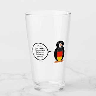 Tysk flagg pratande Ms Penguin Personlig Glaskopp