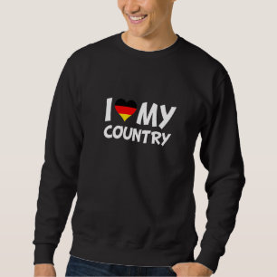 Tysk Flagga Heart I Kärlek My Land Tyskland Lång Ärmad Tröja