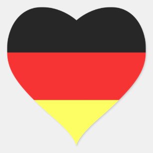 Tysk flagga hjärtformat klistermärke