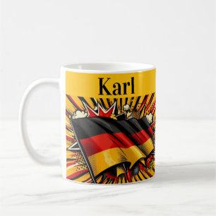 Tysk flagga kaffekopp. kaffemugg