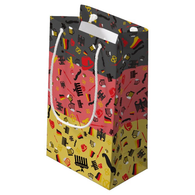 Tysk flagga med kulturella objekt (Baksidan Vinklad)