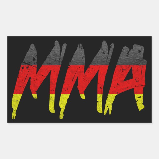 Tysk Flagga MMA Sticker Rektangulärt Klistermärke (Framsida)