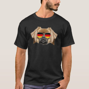 Tysk Flagga Tibetansk Hund Tyskland Pocket T Shirt