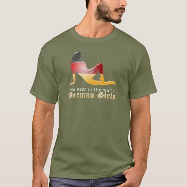 Tysk flickaSilhouetteflagga Tee Shirt (Framsida)