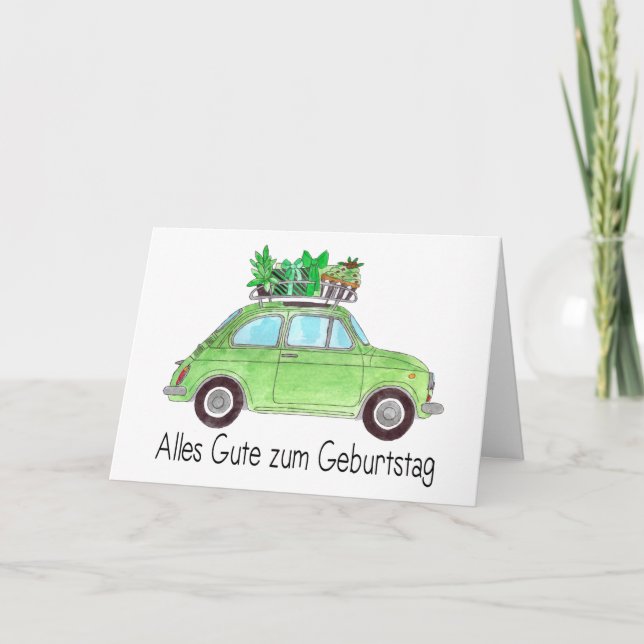 Tysk födelsedagspresro Fiat 500 Kort (Framsida)