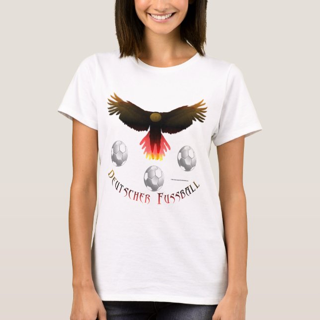 Tysk fotbollsspelare Eagle Dam Skörd Top Tee Shirt (Framsida)
