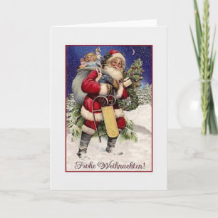 Tysk Frohe Weihnachten för vintage julkort Helgkort