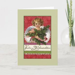 Tysk Frohe Weihnachten för vintage julkort Helgkort