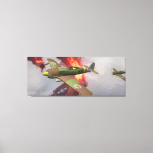 Tysk Fw-190 i flyg- strid Canvastryck
